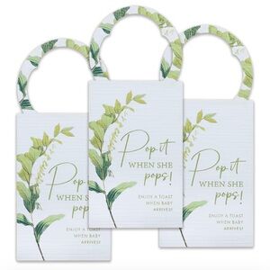 Pop it When She Pops Mini Champagne Baby Shower Tags Wine Bottle Tags (White)